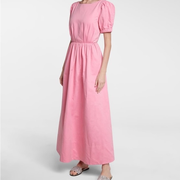 Staud pink Alix Cotton blend faille maxi dress - Picture 3 of 7